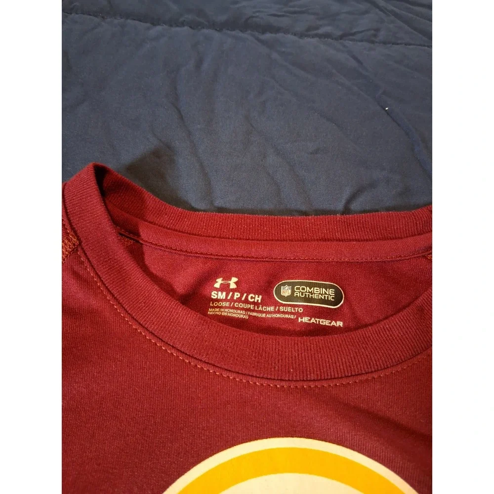 Washington Redskins Shirt Small Maroon Under Armour Combine‎ Athletic Loose Heat